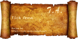 Tick Anna névjegykártya